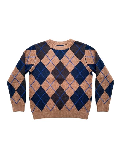 Ava Argyle Crewneck &DAUGHTER | WL25210HAZELNUT NAVY DBROWN